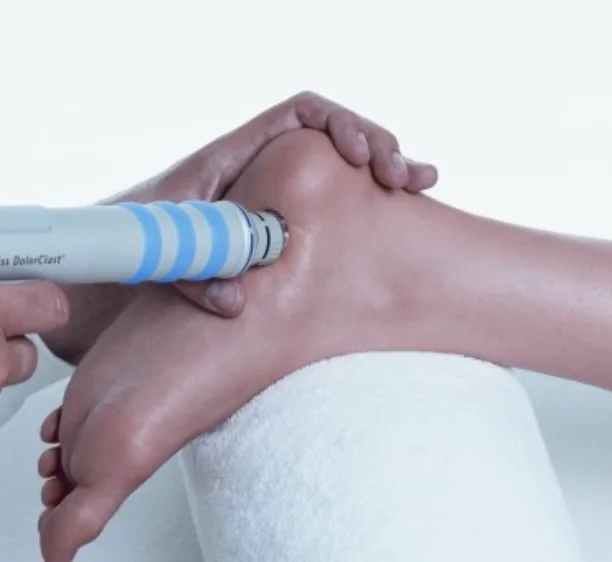 Shockwave therapy being applied to the heel